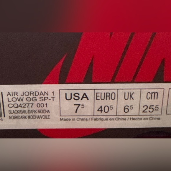 Nike Air Jordan 1 Low OG SP-T in Black and Dark Mocha